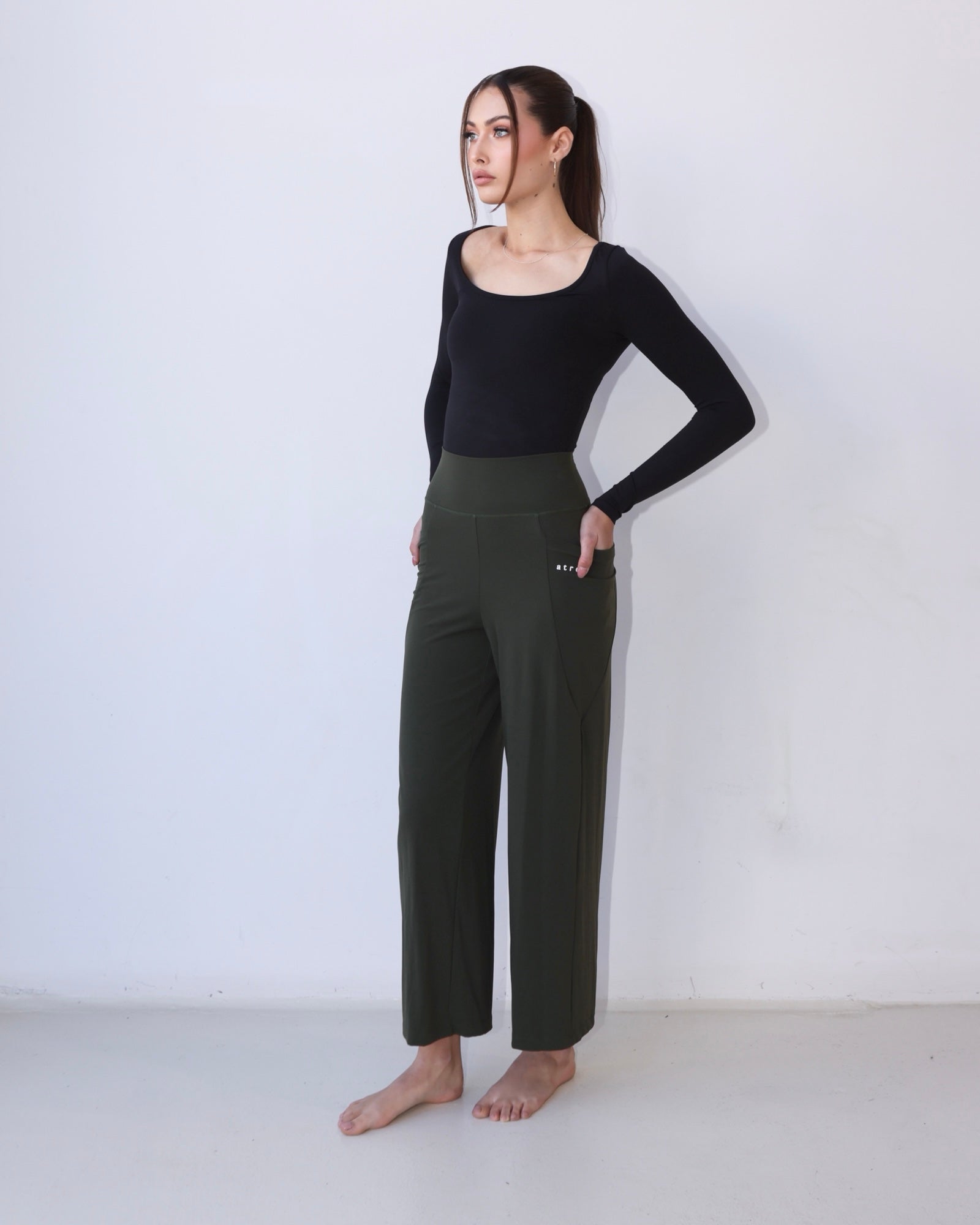 Buttery Soft Wide Straight Pants - Khaki