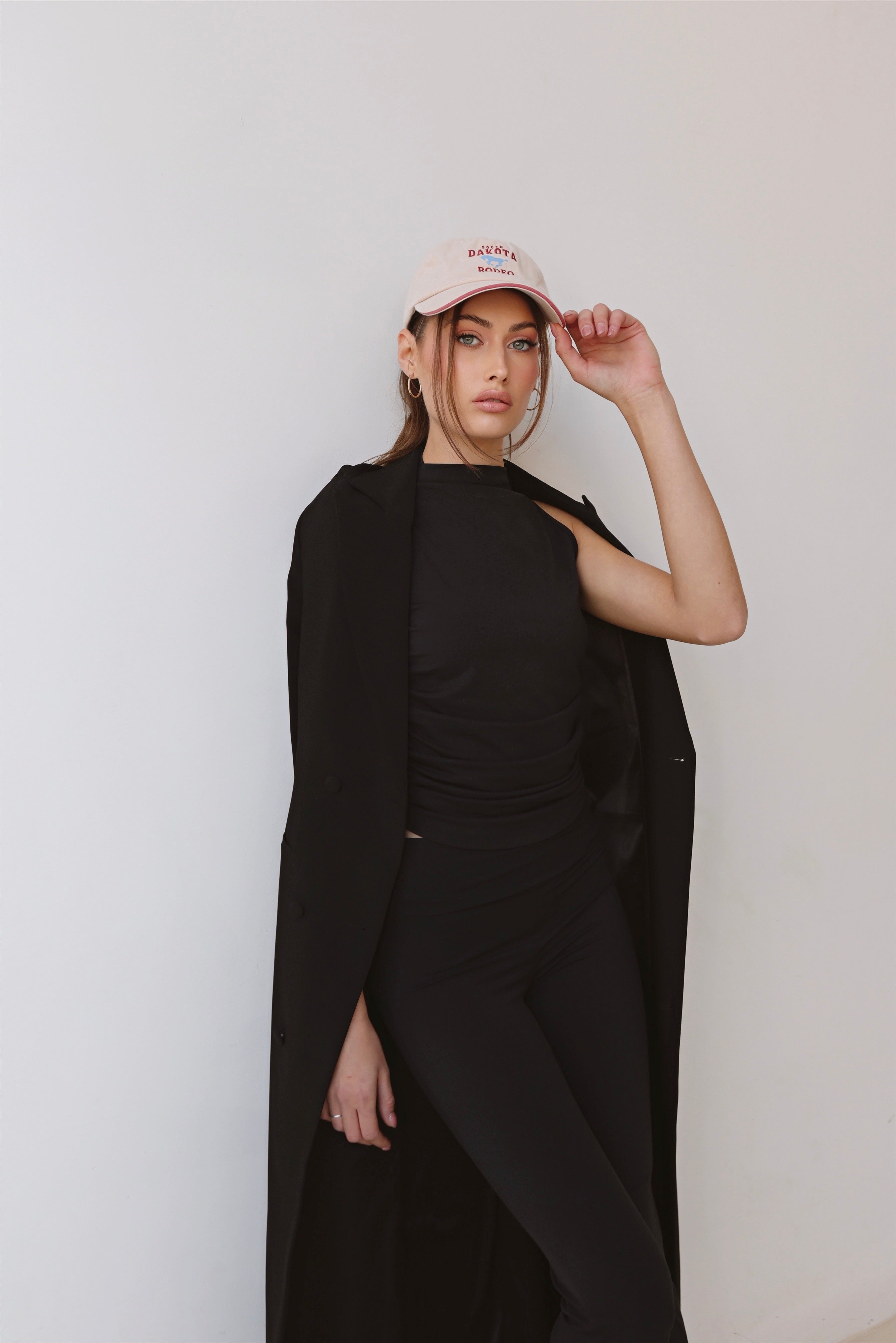 Black High-Neck Side Scrunch Singlet