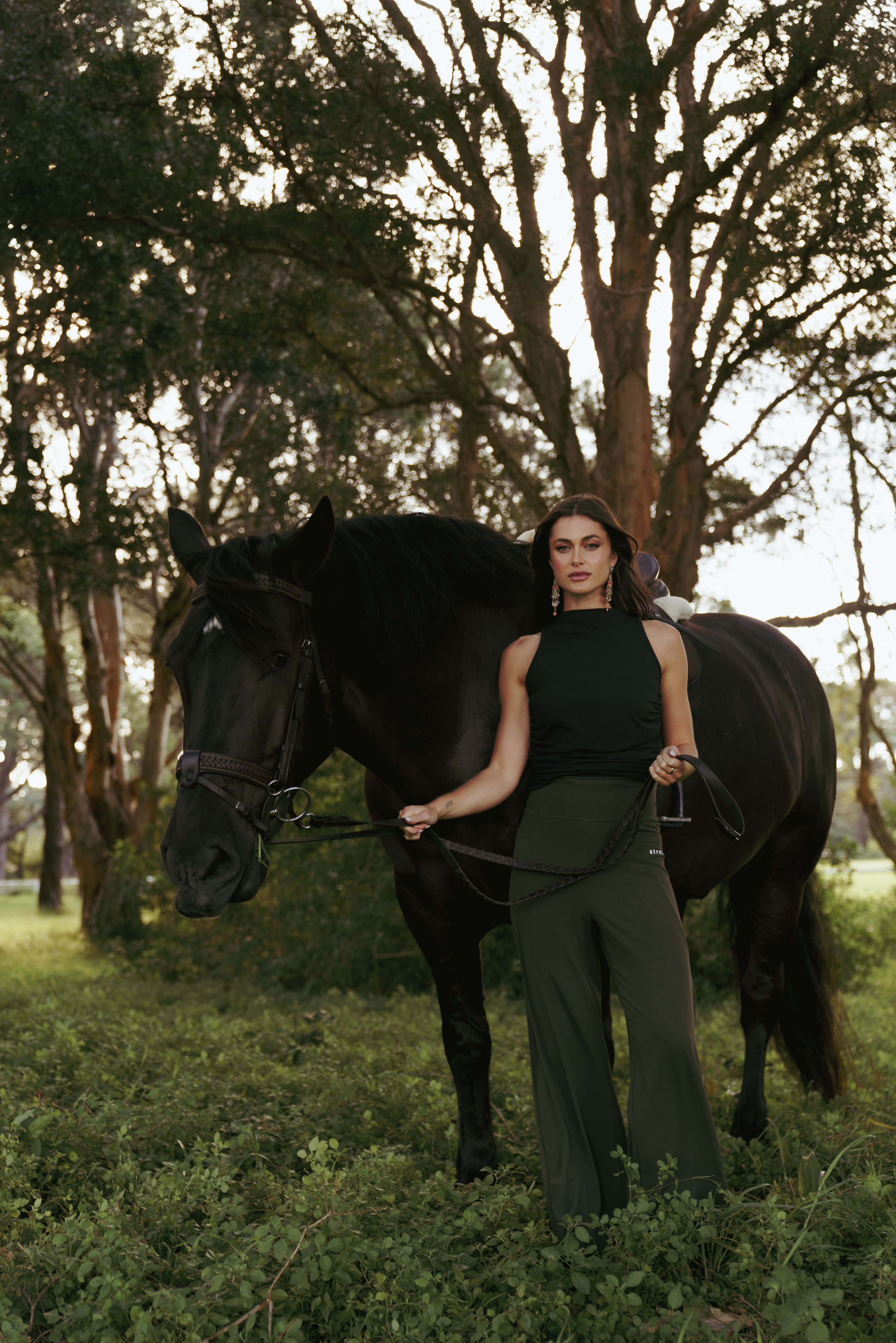 Black High-Neck Side Scrunch Singlet