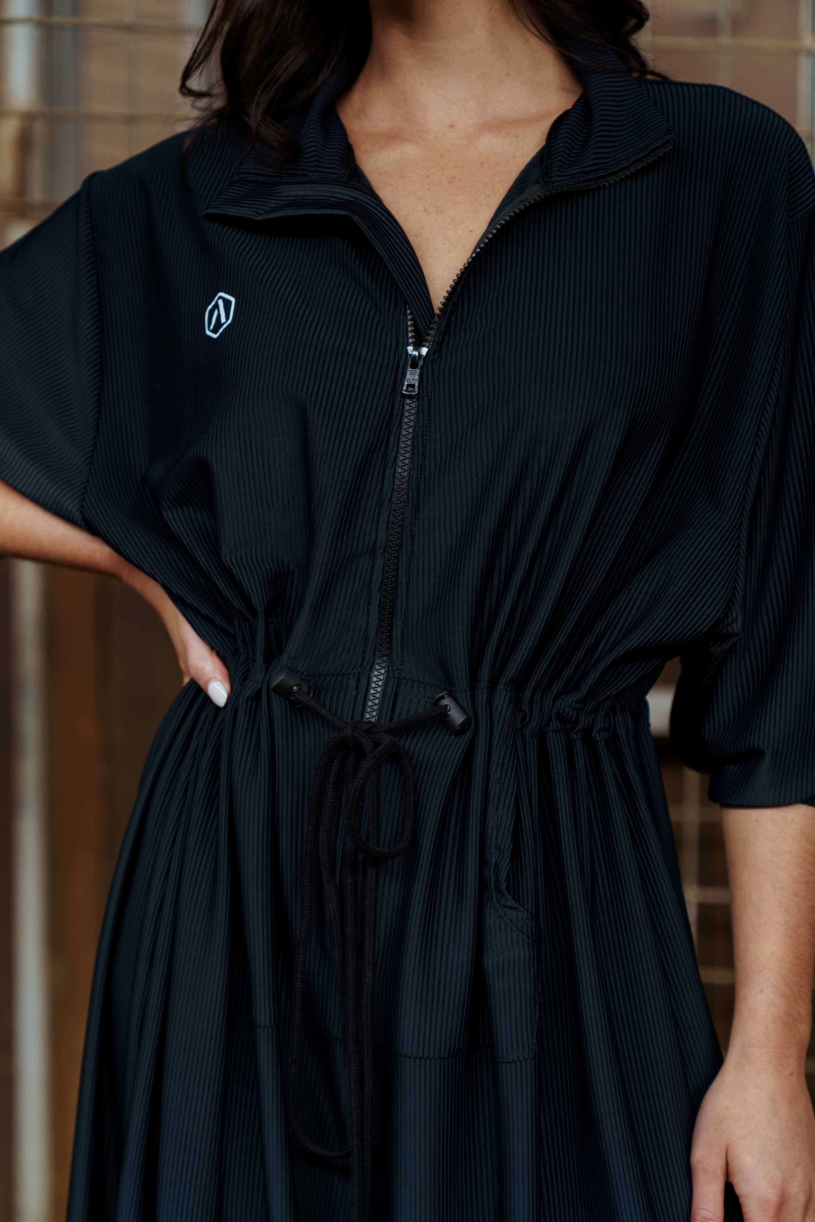 Eco-Conscious Oversized Ribbed Jumpsuit - Lounge Edition