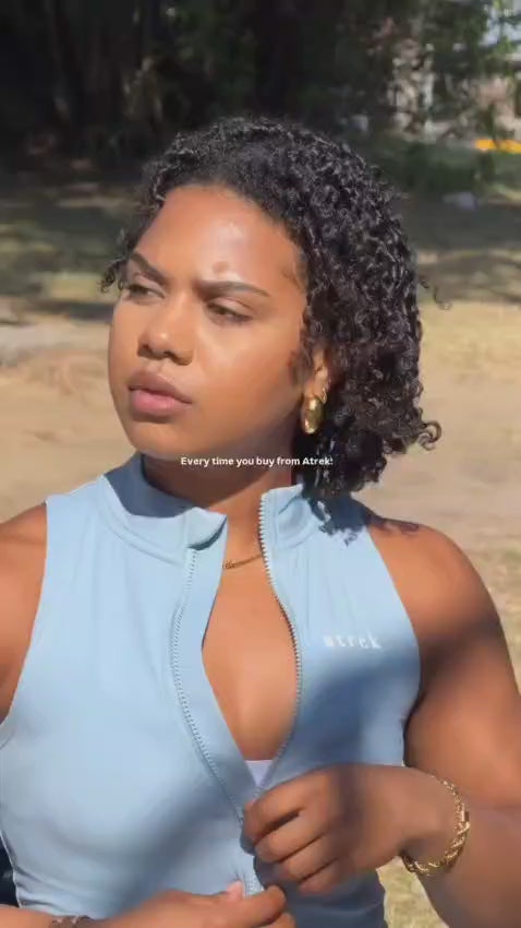 Women’s Sleeveless Activewear Jumpsuit – Pastel Blue